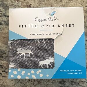 NWT Copper Pearl Moose Print Crib Sheet